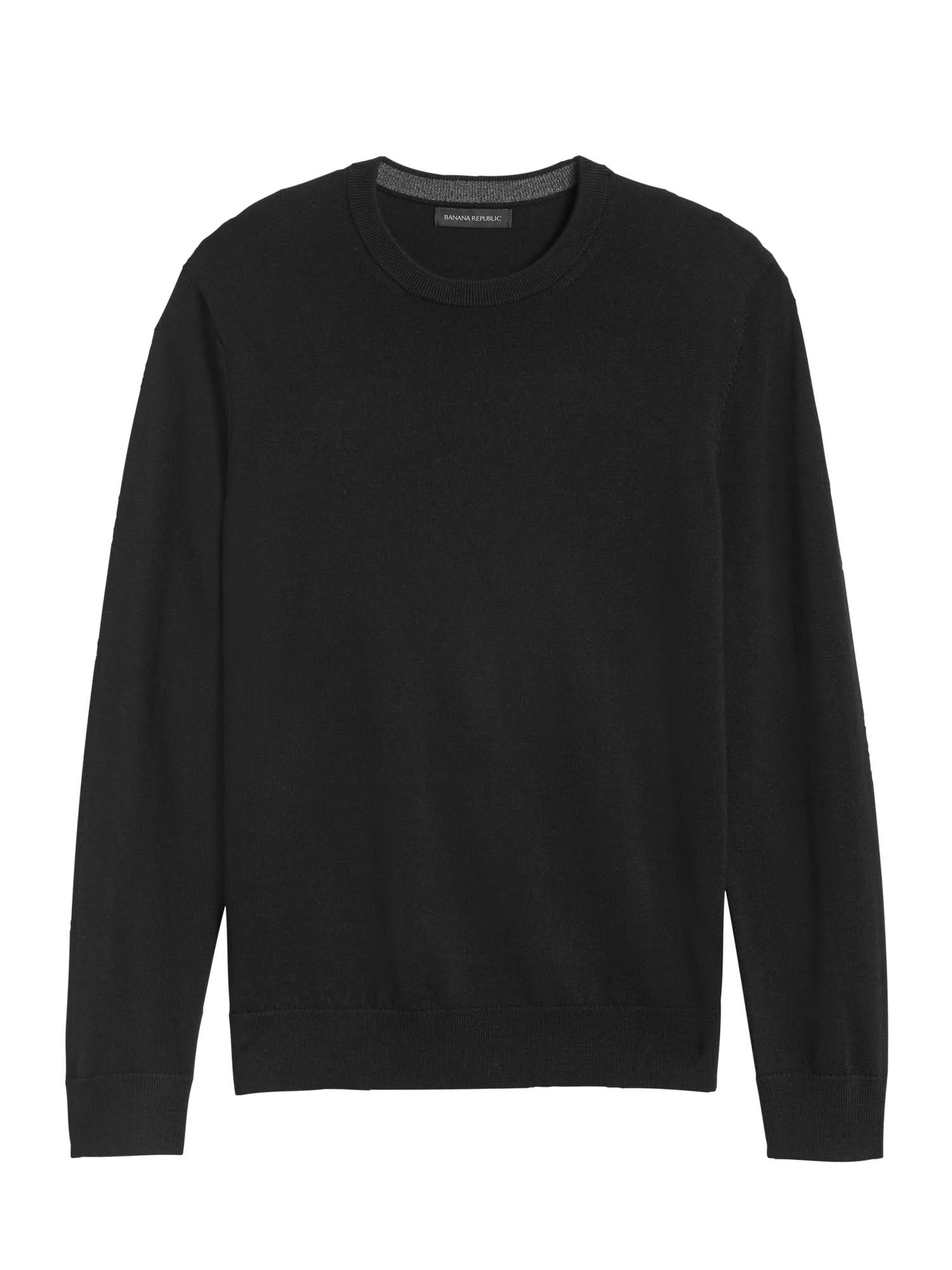 Banana Republic Men's Italian Merino Crew Sweater-neck Sweater Black Size S