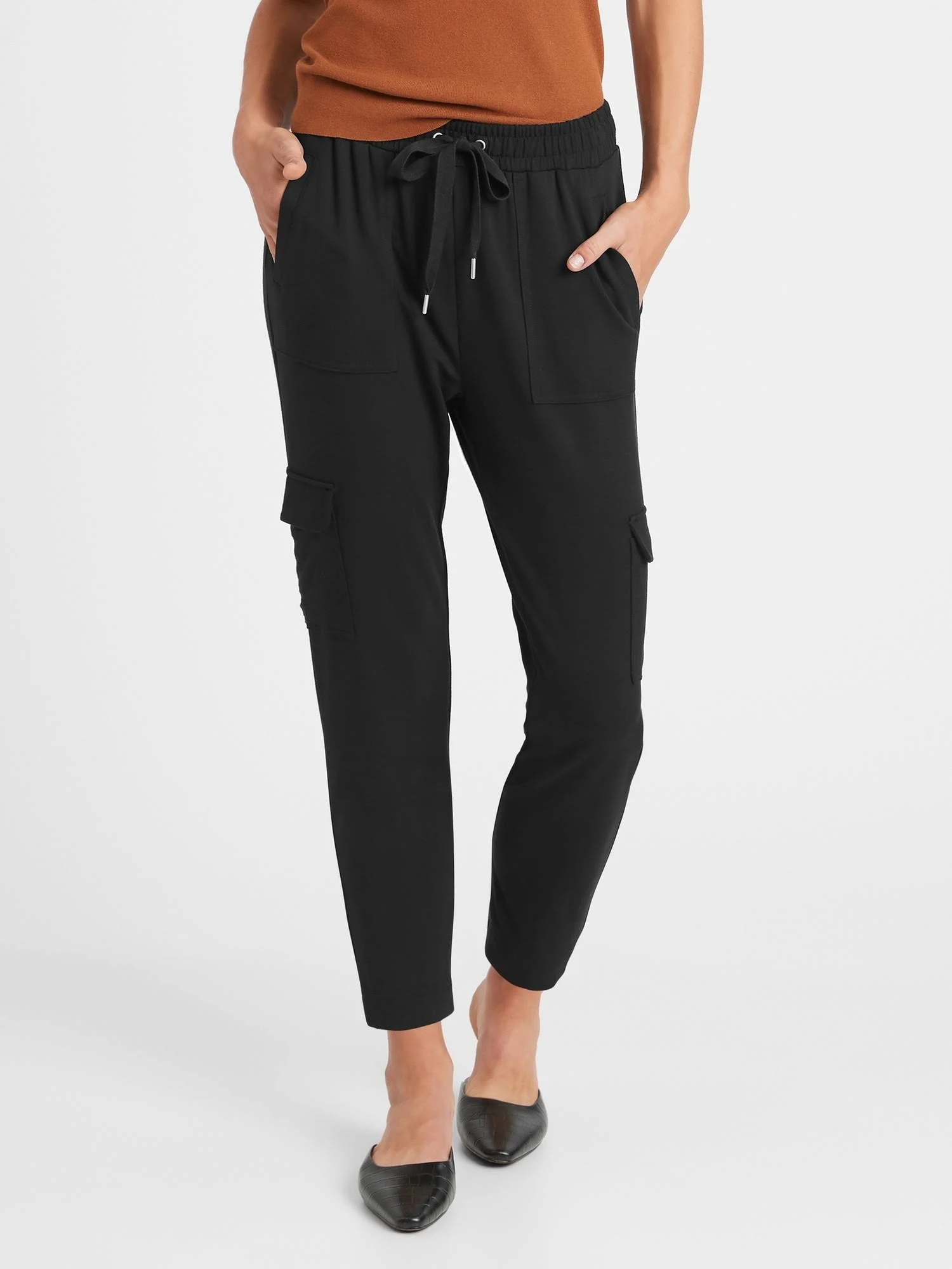 Banana Republic Women's Baby Terry Cargo Jogger Black Size S