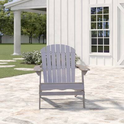 Woking Solid Wood Folding Adirondack Chair Color: Weathered Gray