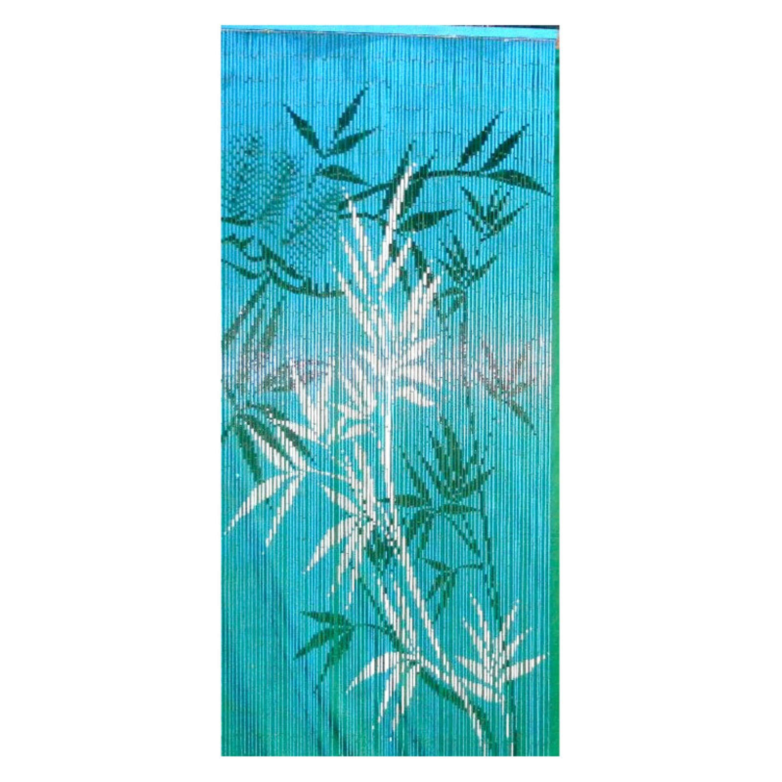 Bamboo54 5279 Blue Bamboo Scene Curtain