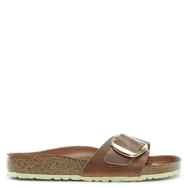 Birkenstock Madrid Big Buckle Oiled Leather Narrow Sandals - Cognac
