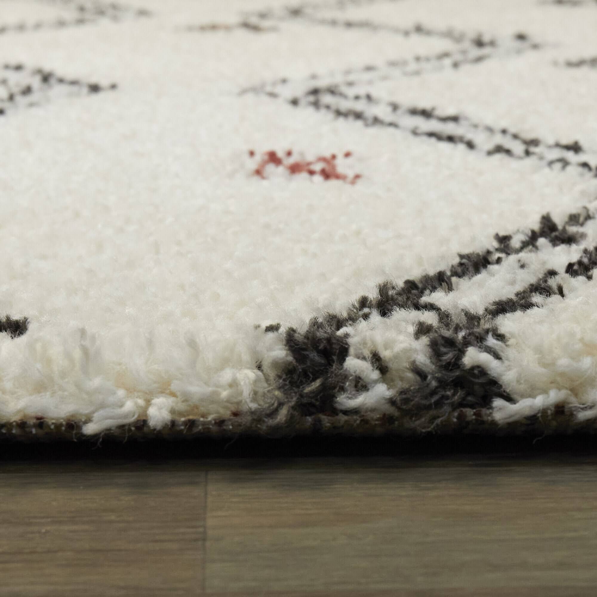 Kallos Tribal Shag Area Rug - 5&3x22 x 7& - Charcoal Grey