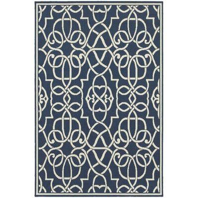 McBeth Geometric Navy Indoor / Outdoor Area Rug Birch Lane Rug Size: Rectangle 5&3x22 x 7&7x22