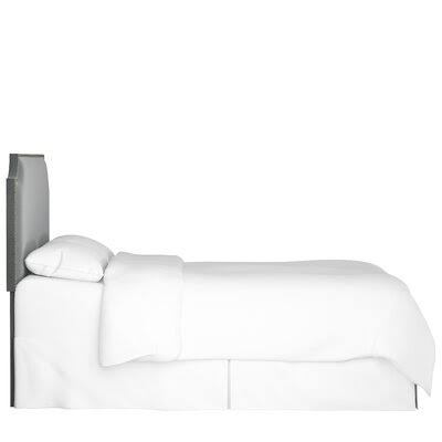 Alamak Velvet Notched Nail Button Upholstered Panel Headboard Willa Arlo Interiors Size: Twin, Color: Steel Gray