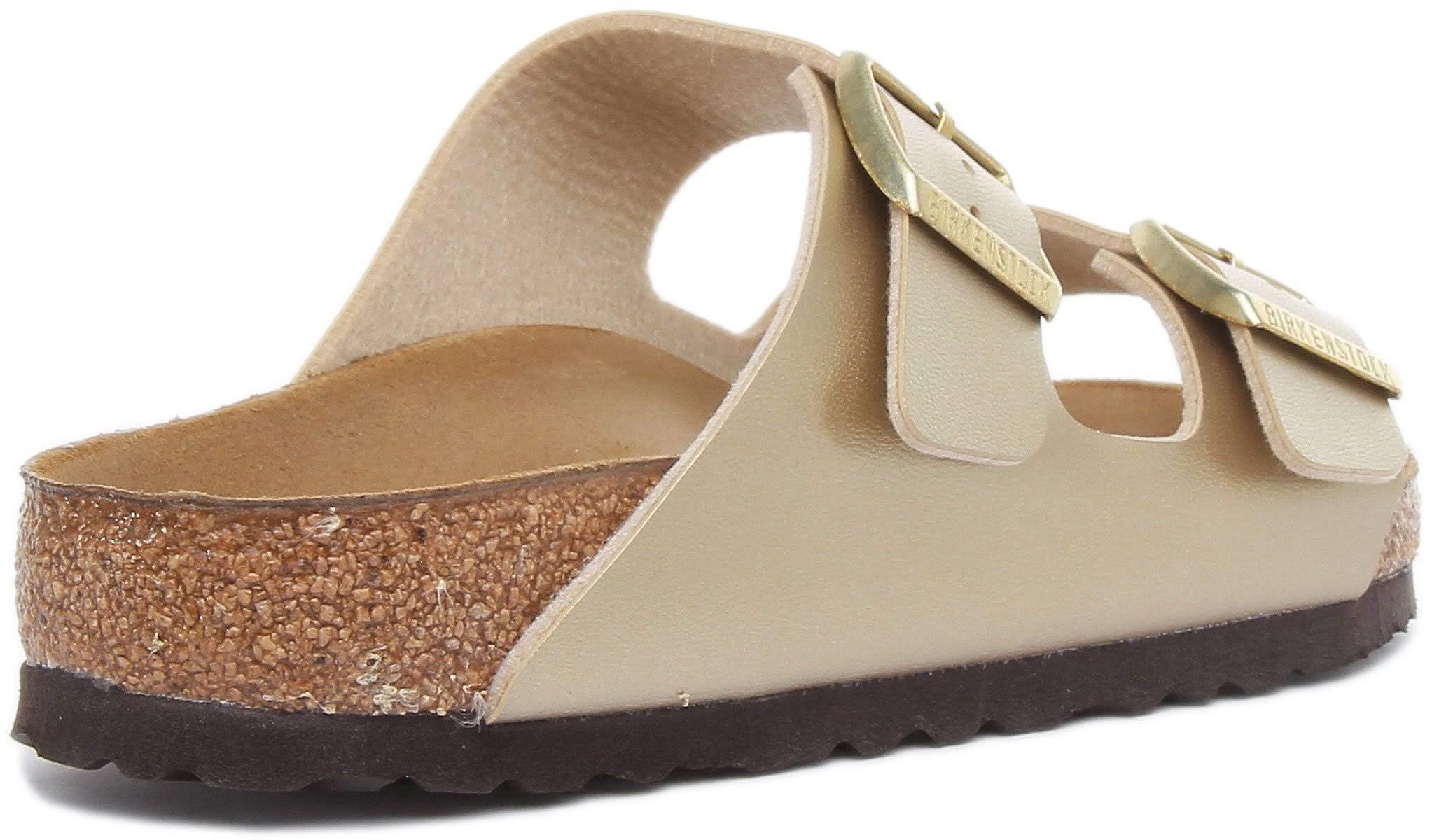 Birkenstock Arizona Birko Flor Womens Gold Sandals EU 38