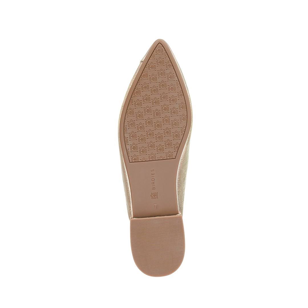 Birdies The Swan in Gold Leather - Women's Top Rated Comfortable Slide - The Pointed-Toe Wardrobe Staple - Effortless Chic