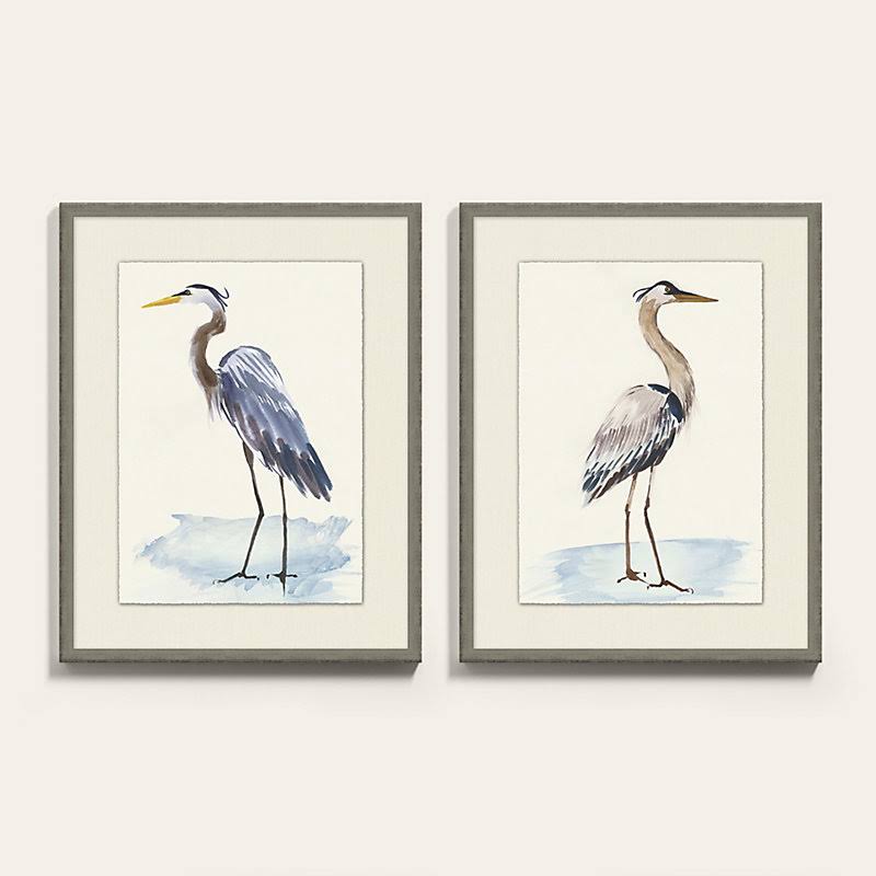 Beach Heron Art 36x22 x 28x22 - Ballard Designs