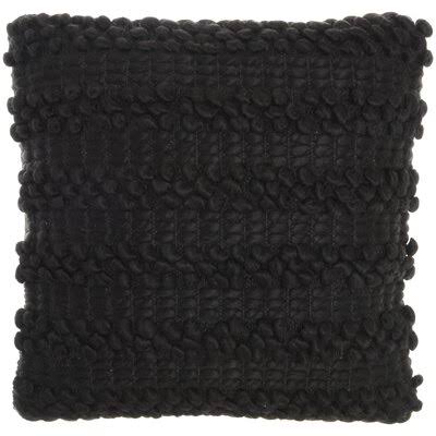 Braxton Throw Pillow Cover & Insert Color: Black, Size: 17x22H x 17x22W