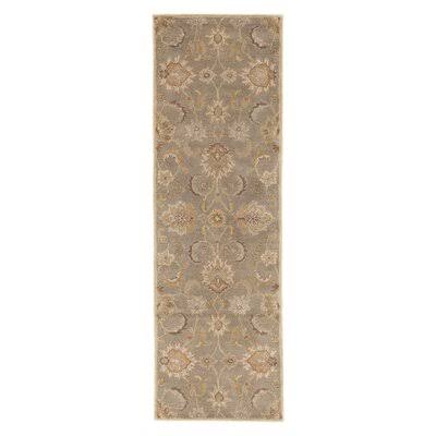 Idina Floral Handmade Tufted Wool Gray/Beige Area Rug Birch Lane Rug Size: Runner 2&6x22 x 10&