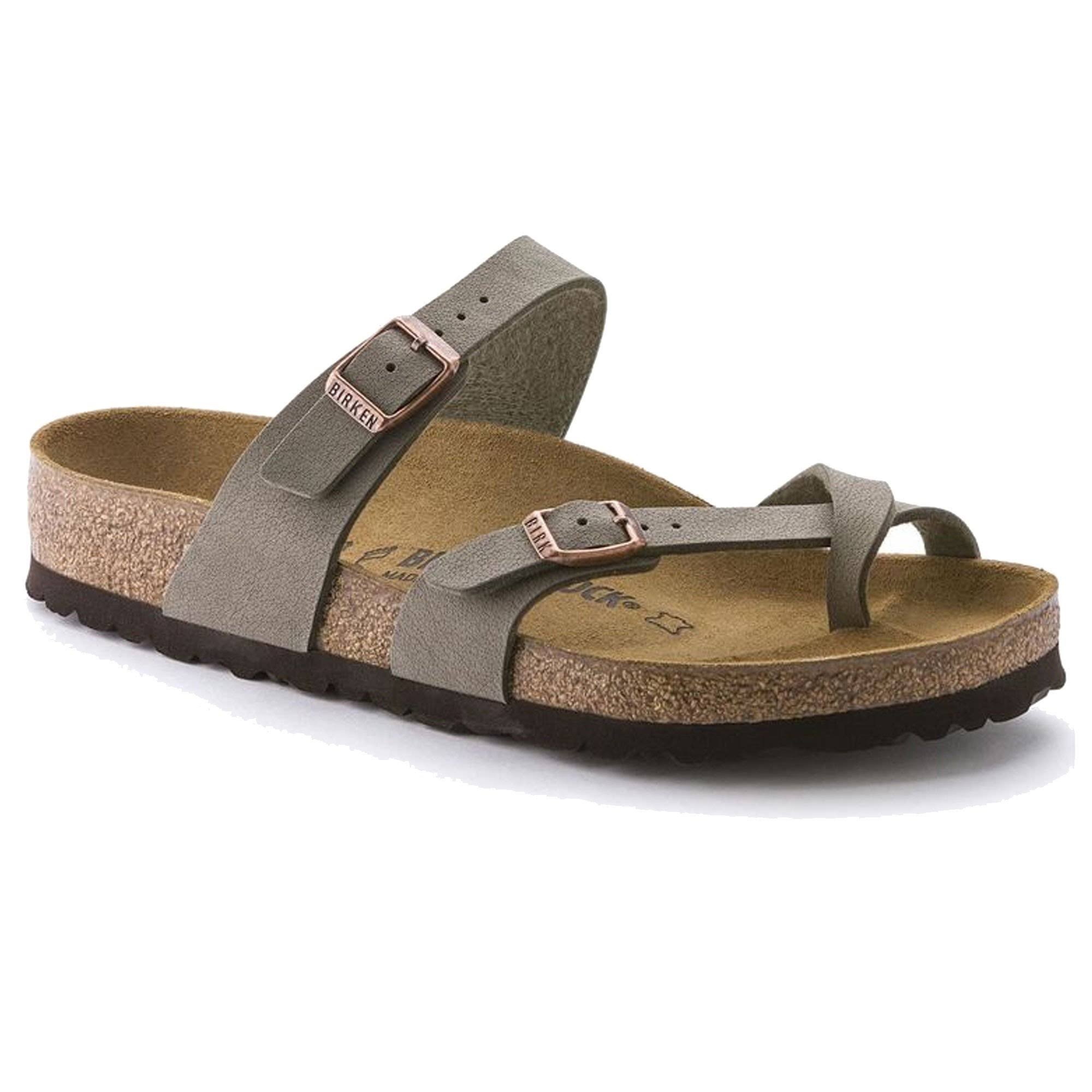 Birkenstock Mayari Sandal - Women's Stone Pull Up Birko-Flor 40