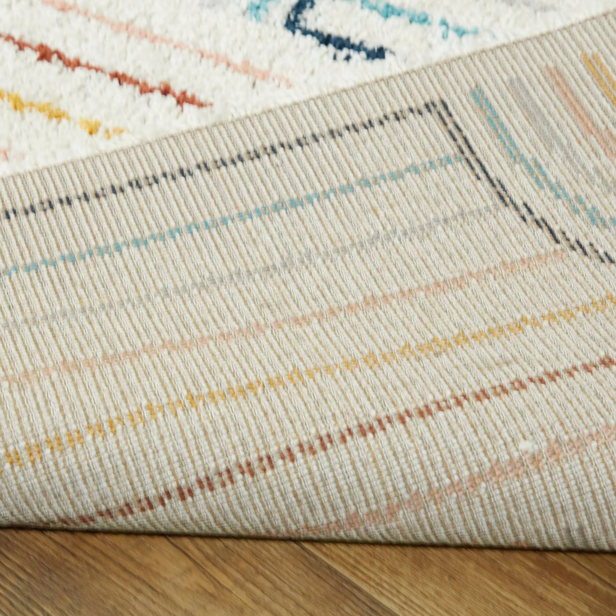 Hailey Kids Rainbow Print Moroccan Shag Boys & Girls Berber Area Rug - 7&10x22 x 10& - Burnt Orange