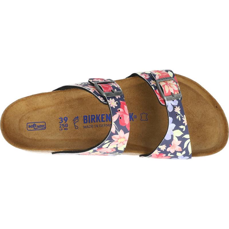 Birkenstock Sydney Birko-Flor Supernatural Flowers Navy Two-Strap Sandals