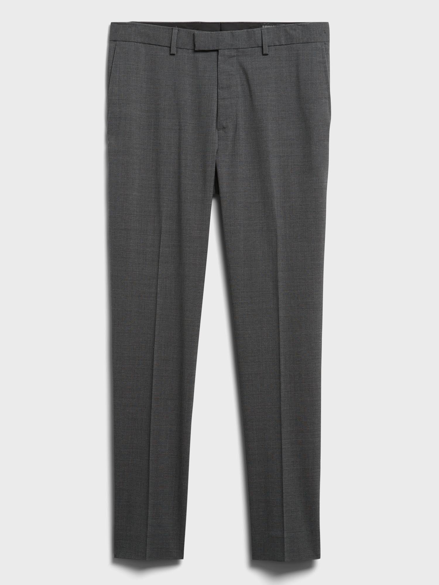 Banana Republic Men's Slim Performance Stretch Wool Dress Pant Charcoal Size 33W 32L