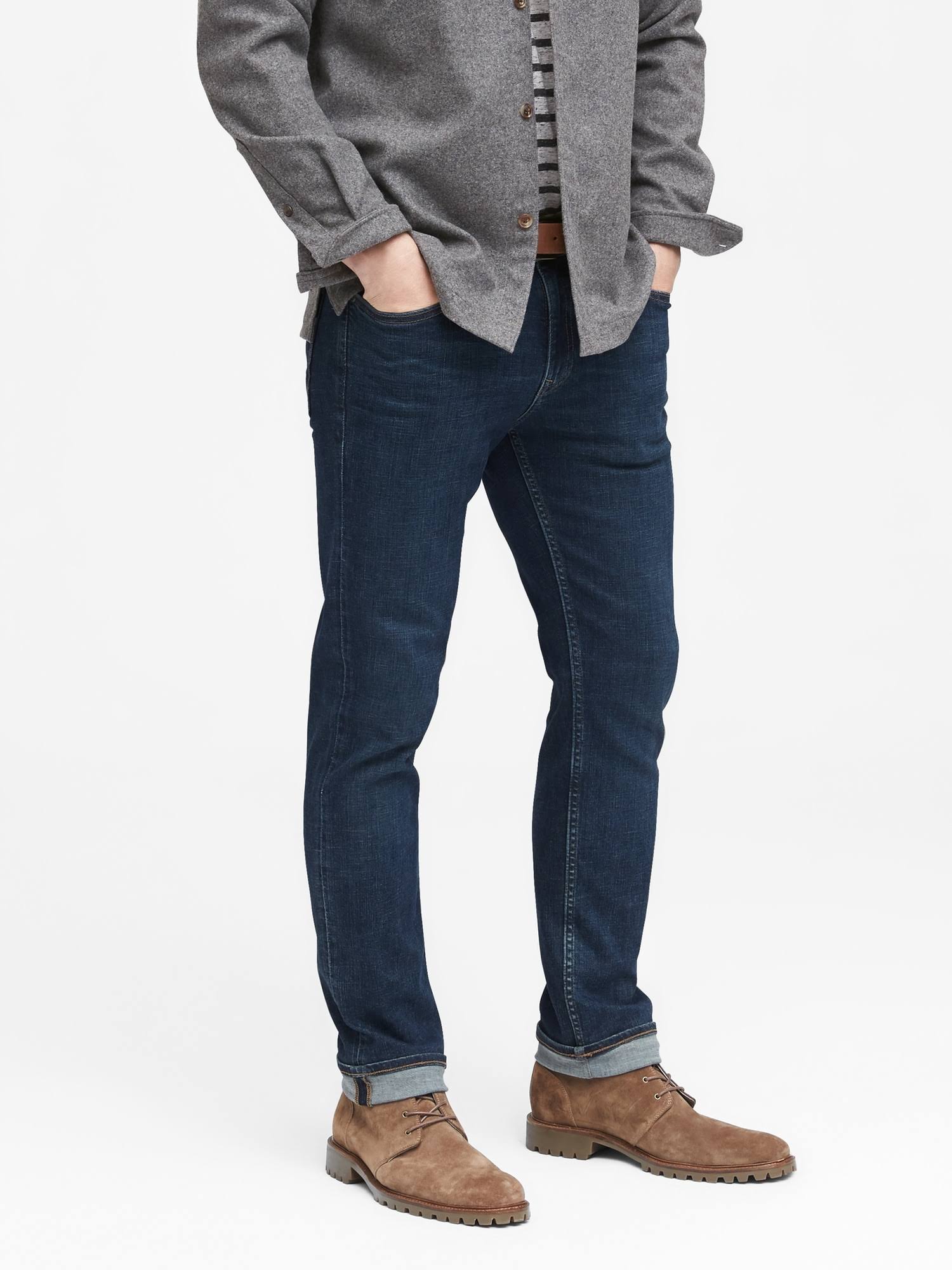 Banana Republic Men's Slim Rapid Movement Denim Jean Bolt Wash Size 33W 30L