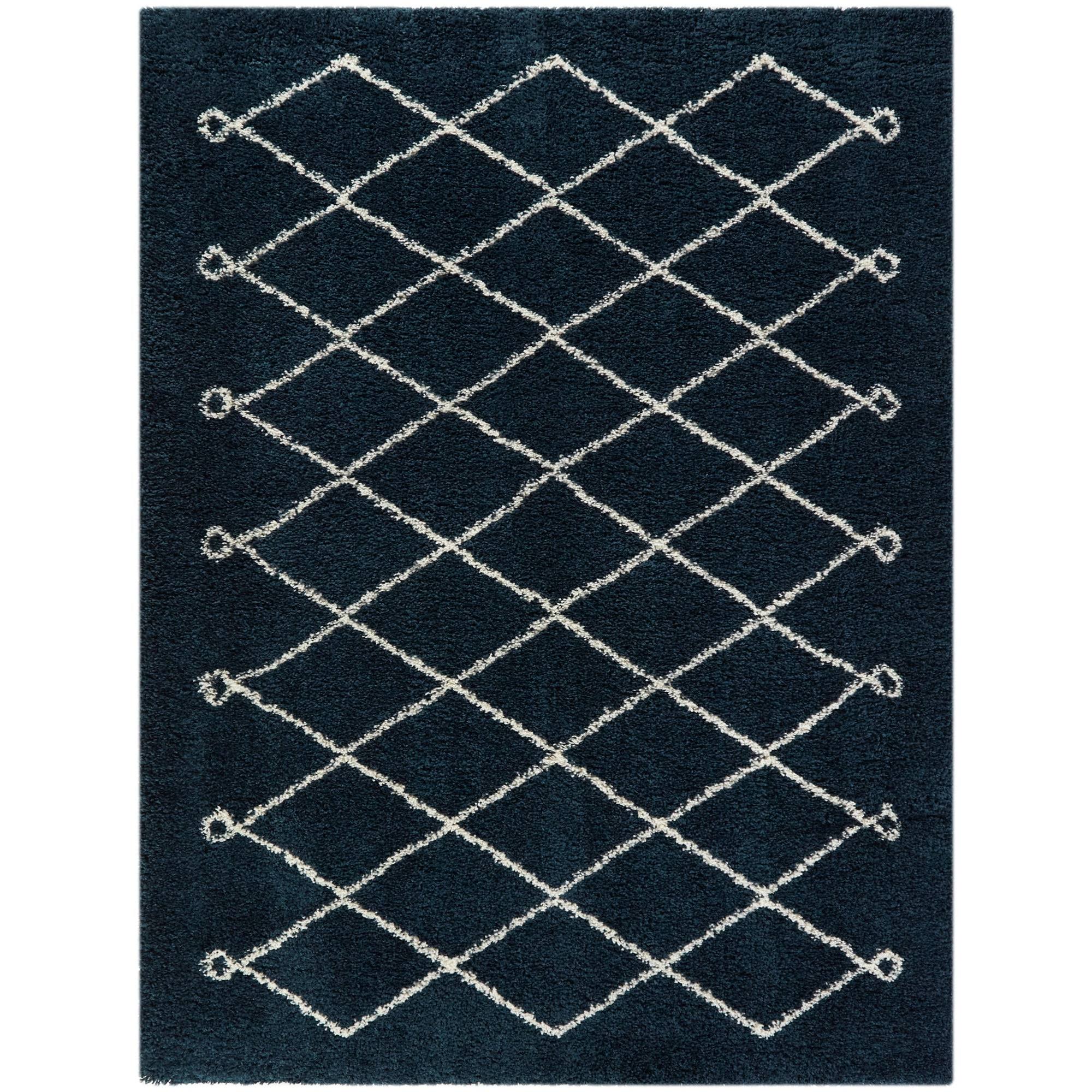 BALTA Mabelle Cream/Pink 5 ft. x 7 ft. Trellis Shag Area Rug