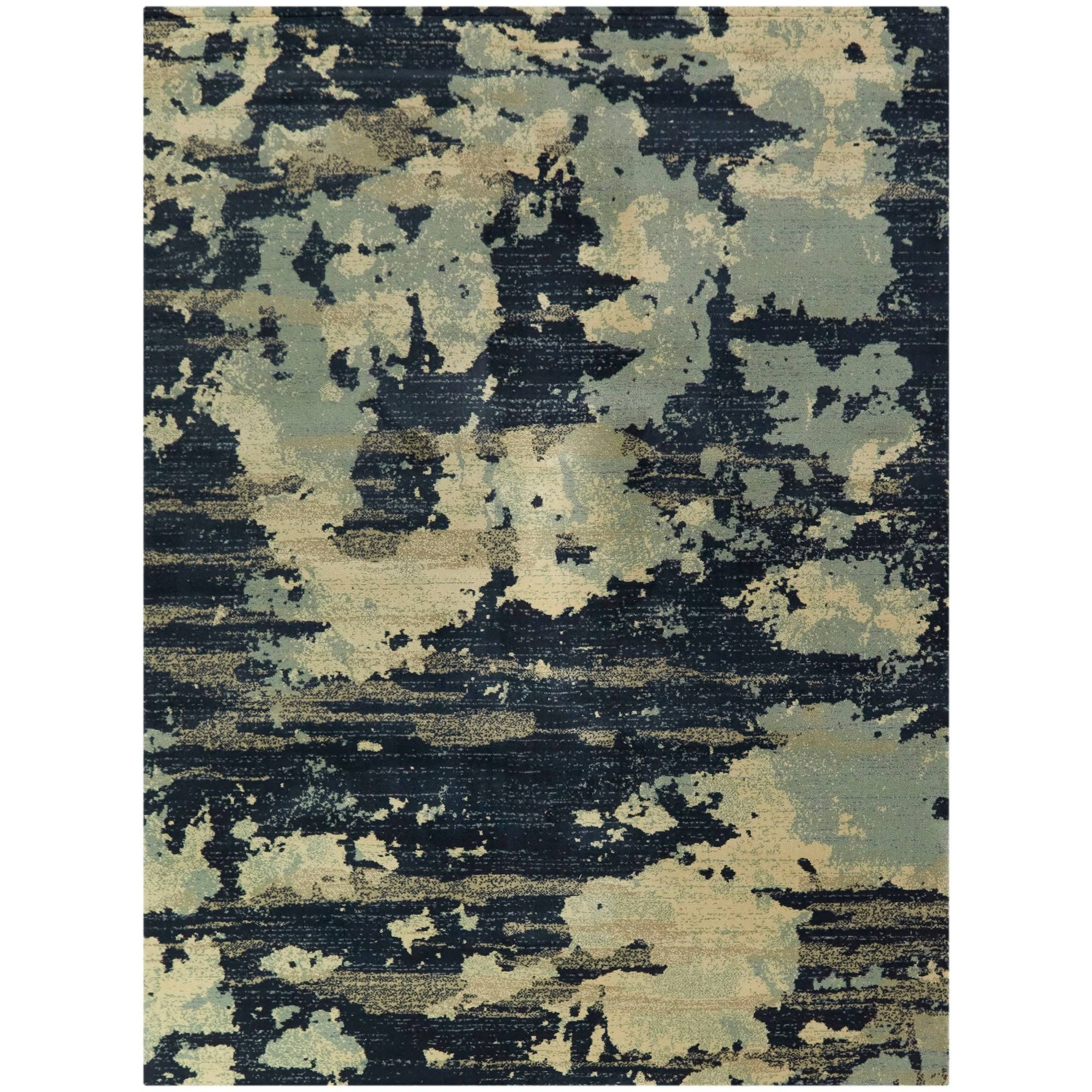 BALTA Olsen Navy/Burnt Orange 5 ft. x 7 ft. Abstract Area Rug
