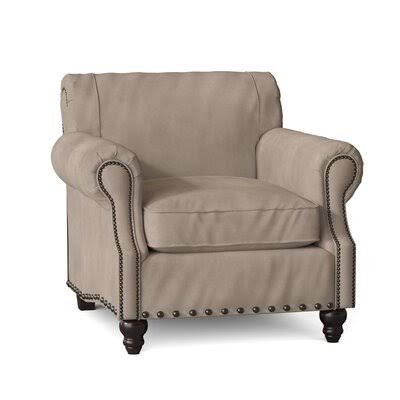 Landry 40x22 Wide Down Cushion Armchair Birch Lane Body Fabric: Tina Oyster, Nailhead Detail: Old Gold Spotted
