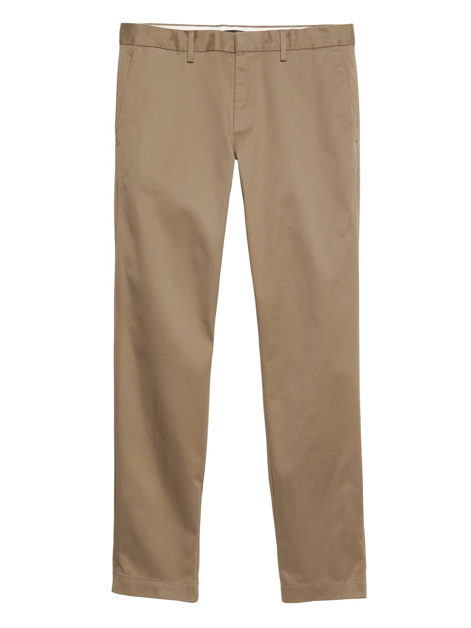 Banana Republic Men's Straight Rapid Movement Chino Pant Airforce Khaki Tall Size 38W 36L