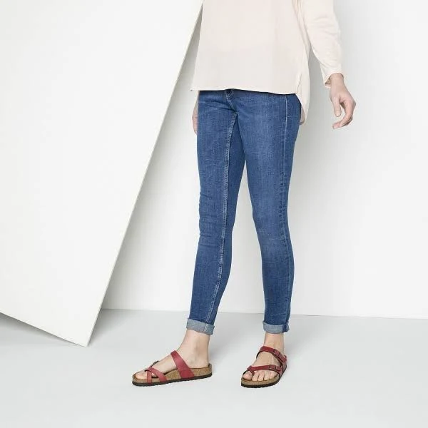 Birkenstock Mayari Birko-Flor Pull Up Bordeaux Thong Sandals