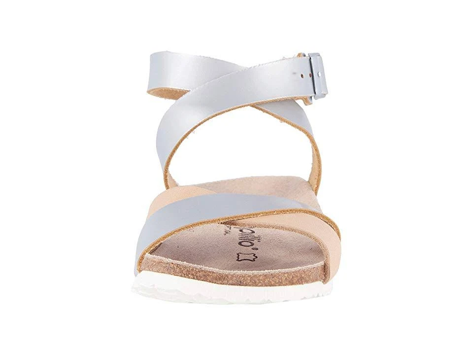 Birkenstock Women's Lola Metallic Leather Wedge Sandals - Silver - Size 7