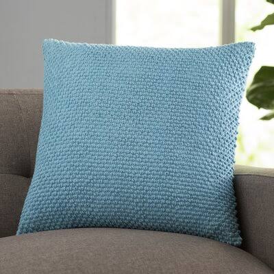 Coleharbor Square Cotton Pillow Cover and Insert Laurel Foundry Modern Farmhouse Color: Aqua