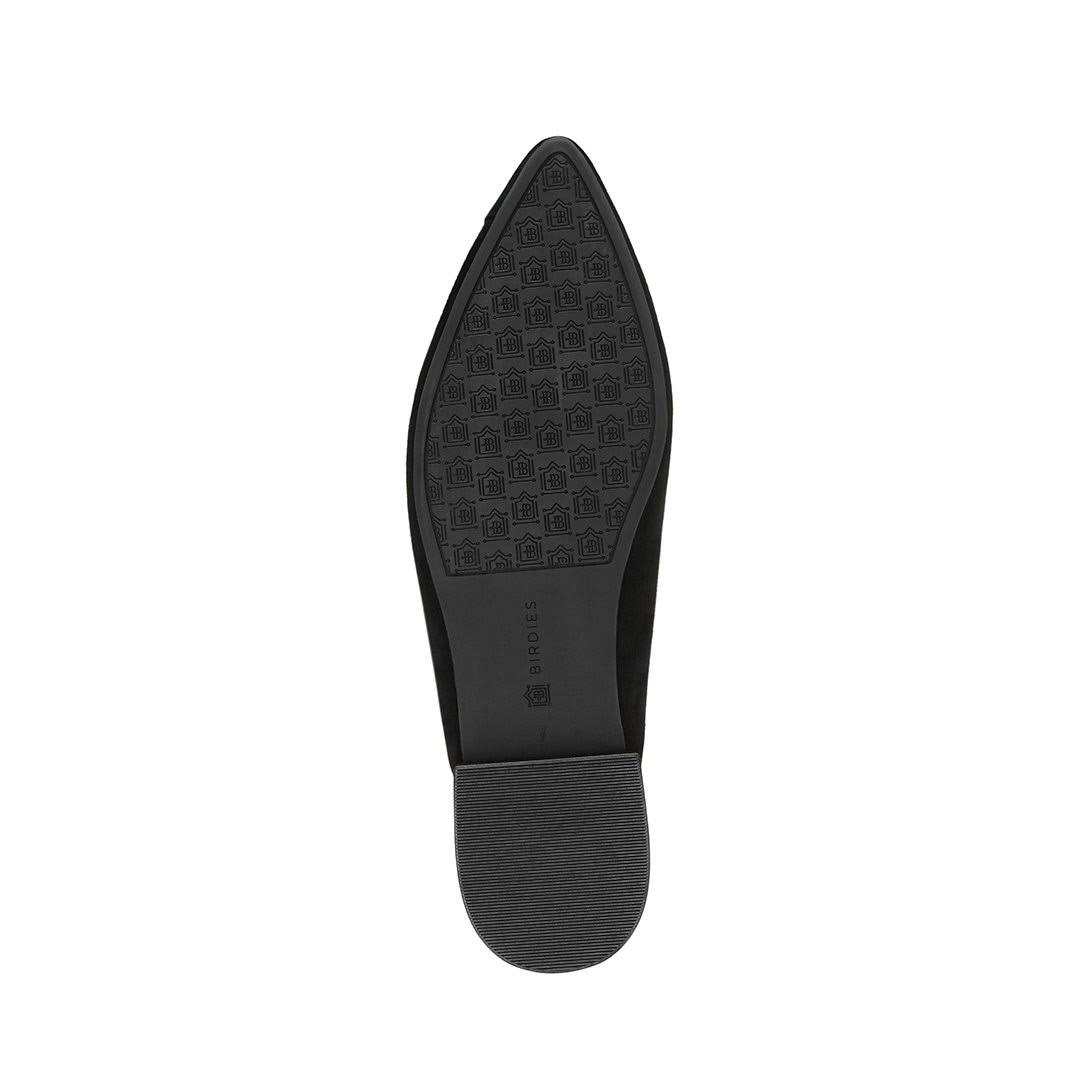 Birdies The Swan in Black Suede - Women's Top Rated Comfortable Slide - The Pointed-Toe Wardrobe Staple - Effortless Chic