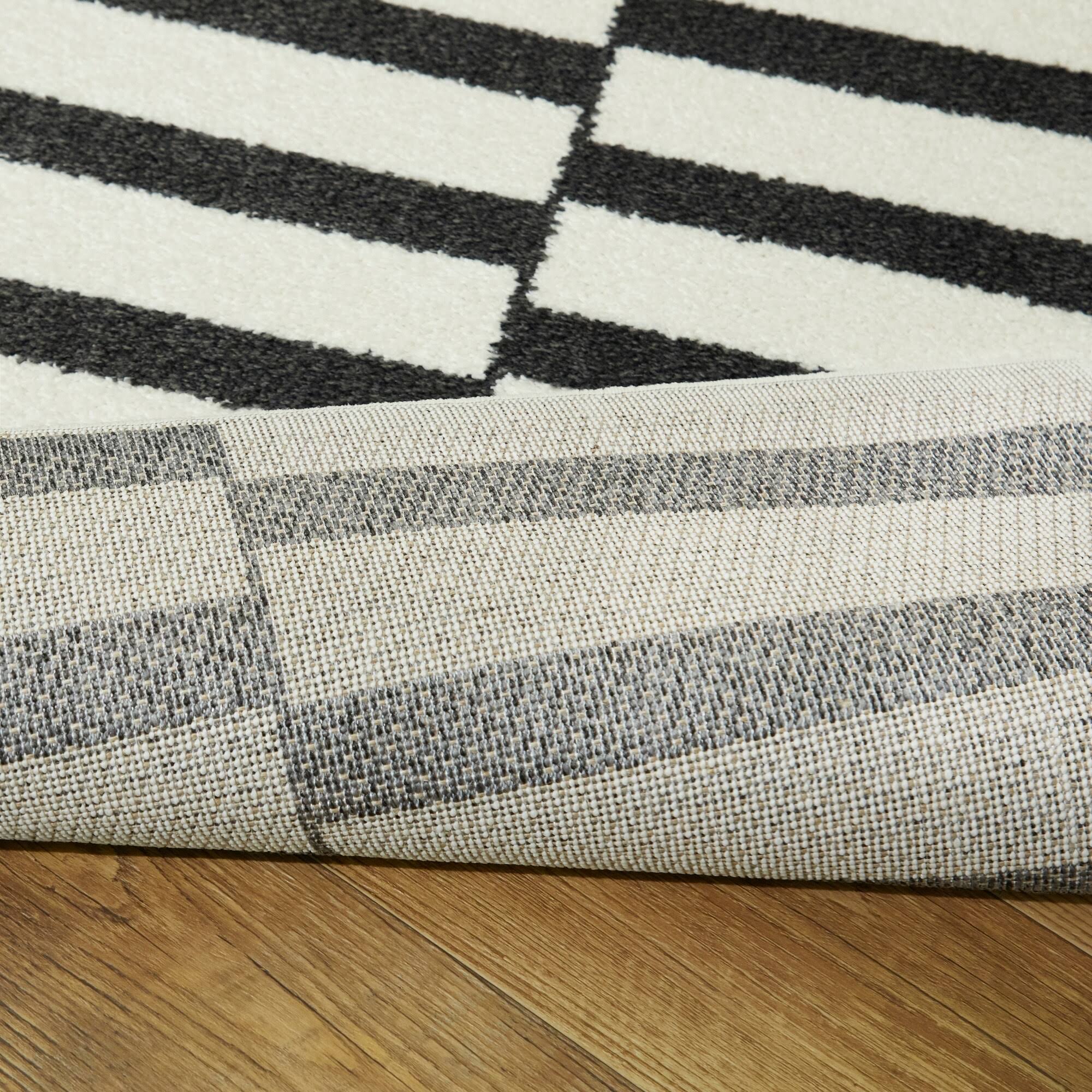 BALTA Dewey Striped Black 5 ft. x 7 ft. Area Rug