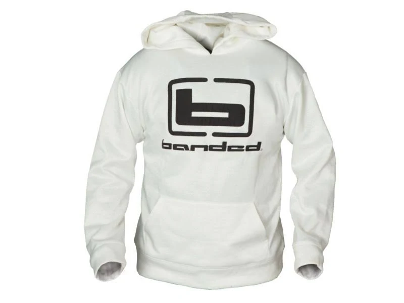 Banded Logo Hoodie White 2 Extra Large, Men's, Size: Large