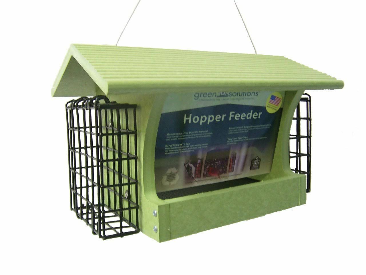 Green Solutions Recycled Medium Hopper Bird Feeder with Suet Cages
