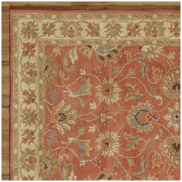 Arden Floral Hand Tufted Wool Camel Area Rug Birch Lane Rug Size: Square 6&