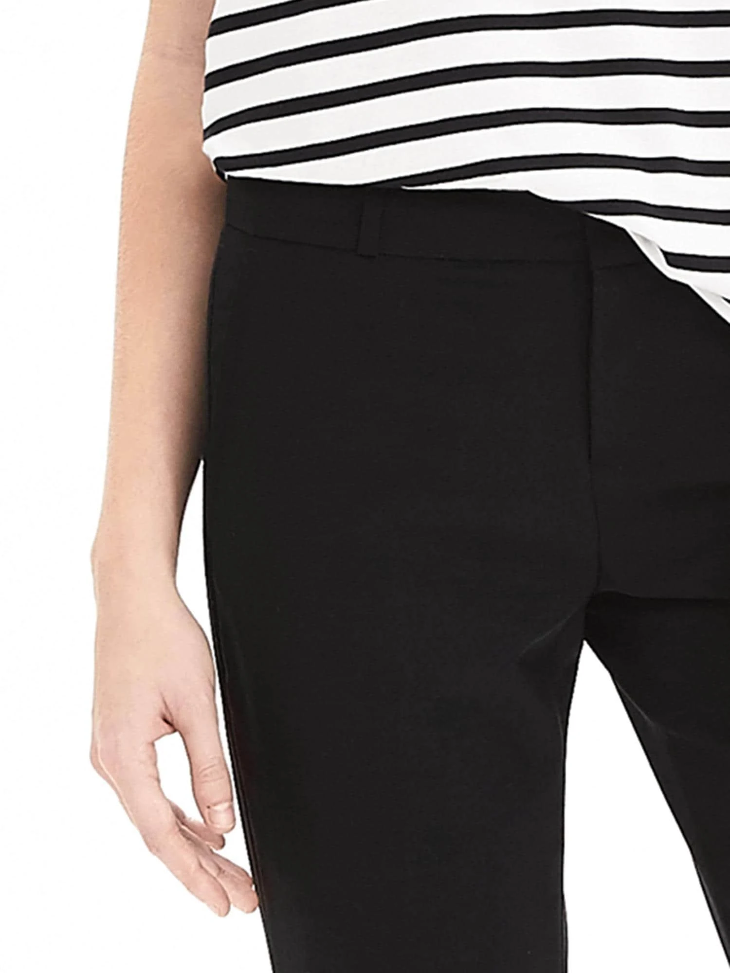 Banana Republic Women's Petite Logan Trouser-Fit Lightweight Wool Pant Black Petite Size 00