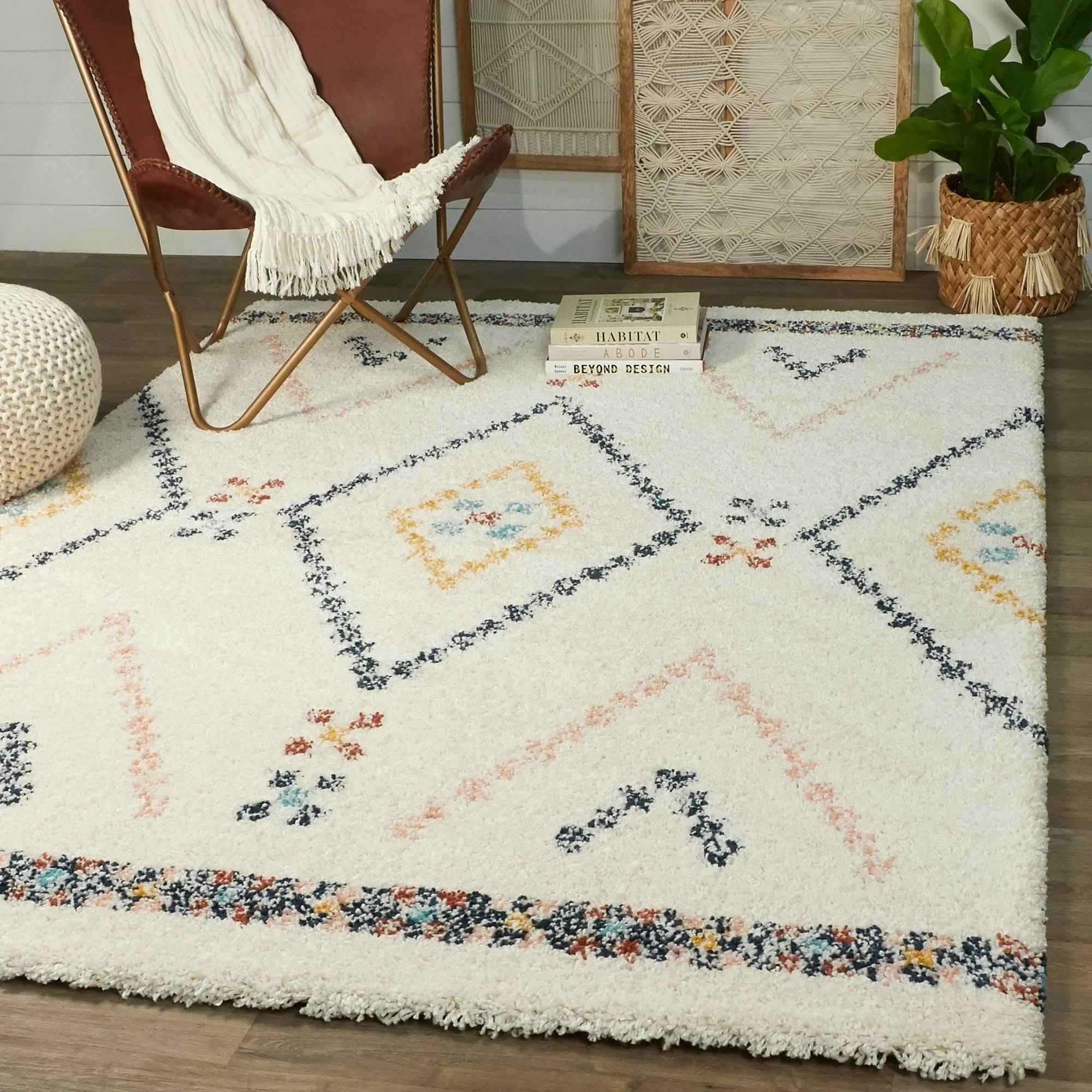 Culver Berber Shag Area Rug - 2&7x22 x 7& Runner - White