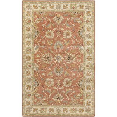 Birch Lane Heritage Arden Floral Hand-Tufted Wool Burnt Orange Area Rug Rug Size: Rectangle 2& x 3&