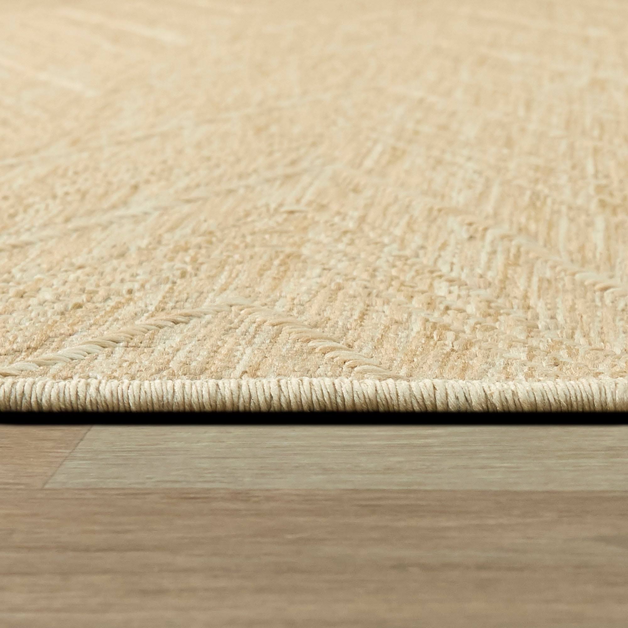 BALTA Kava Beige 5 ft. x 7 ft. Chevron Flatweave Indoor/Outdoor Area Rug