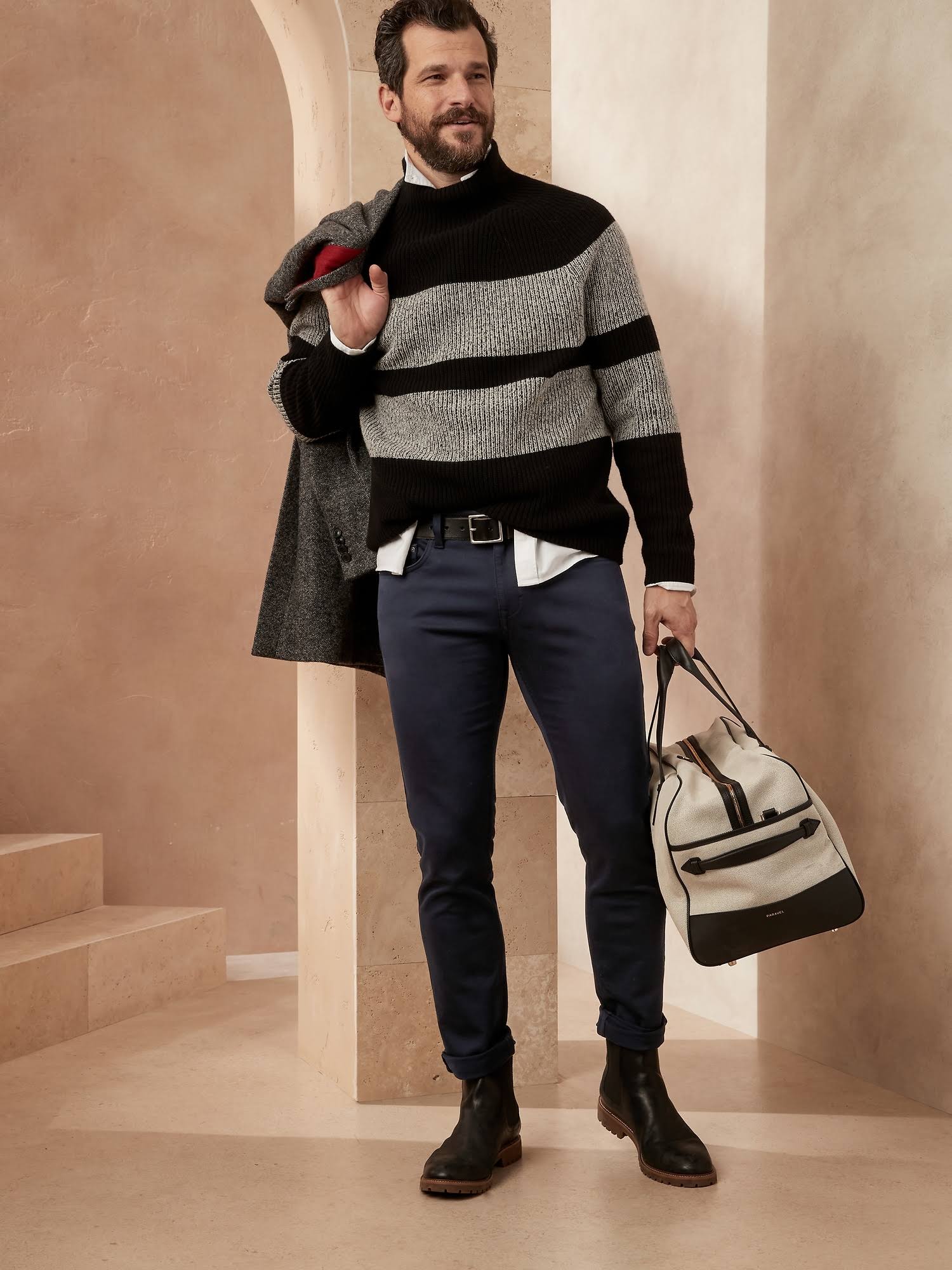 Banana Republic Men's Skinny Traveler Pant Navy Size 31W 32L