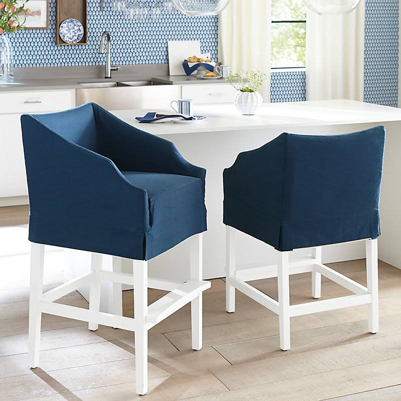 Lambert Counter Stool Spa Linen - Ballard Designs