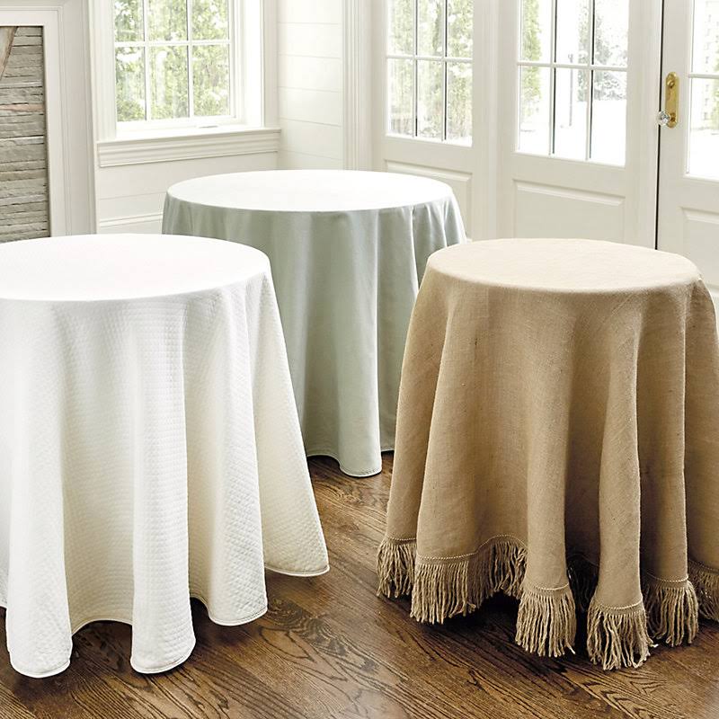 Essential Tablecloth Fringed Off White Twill 108x22 - Ballard Designs