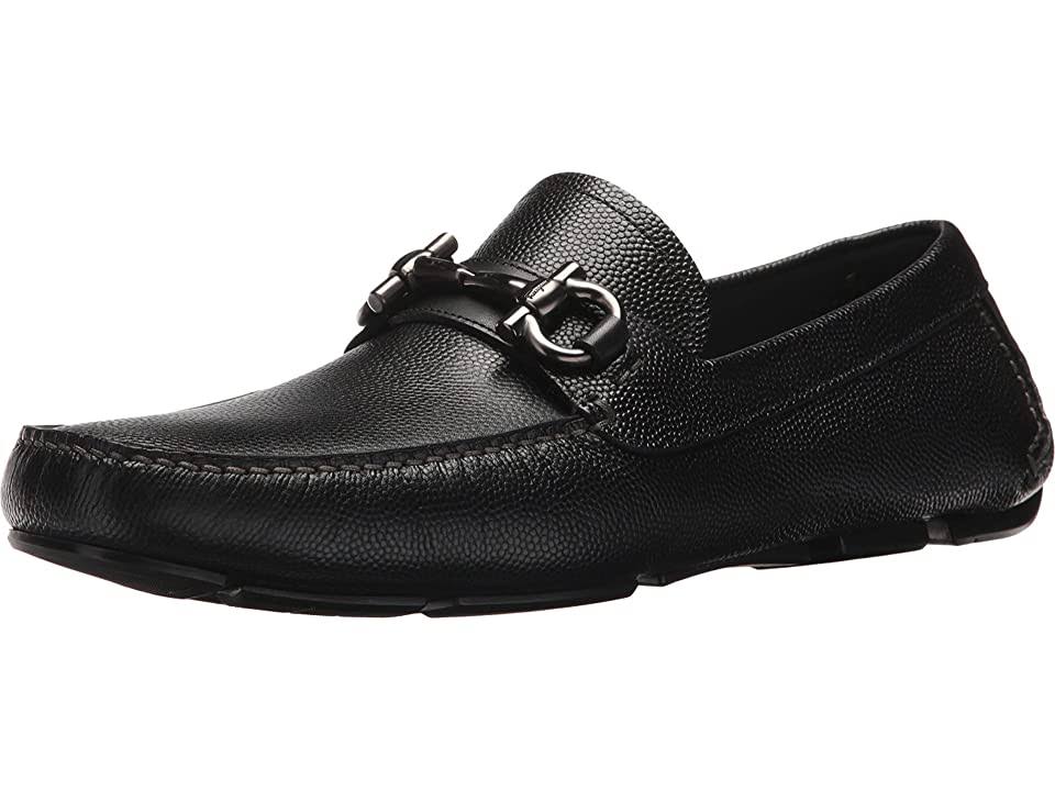 Salvatore Ferragamo Parigi Gancini Bit Leather Driver, 9 / Black
