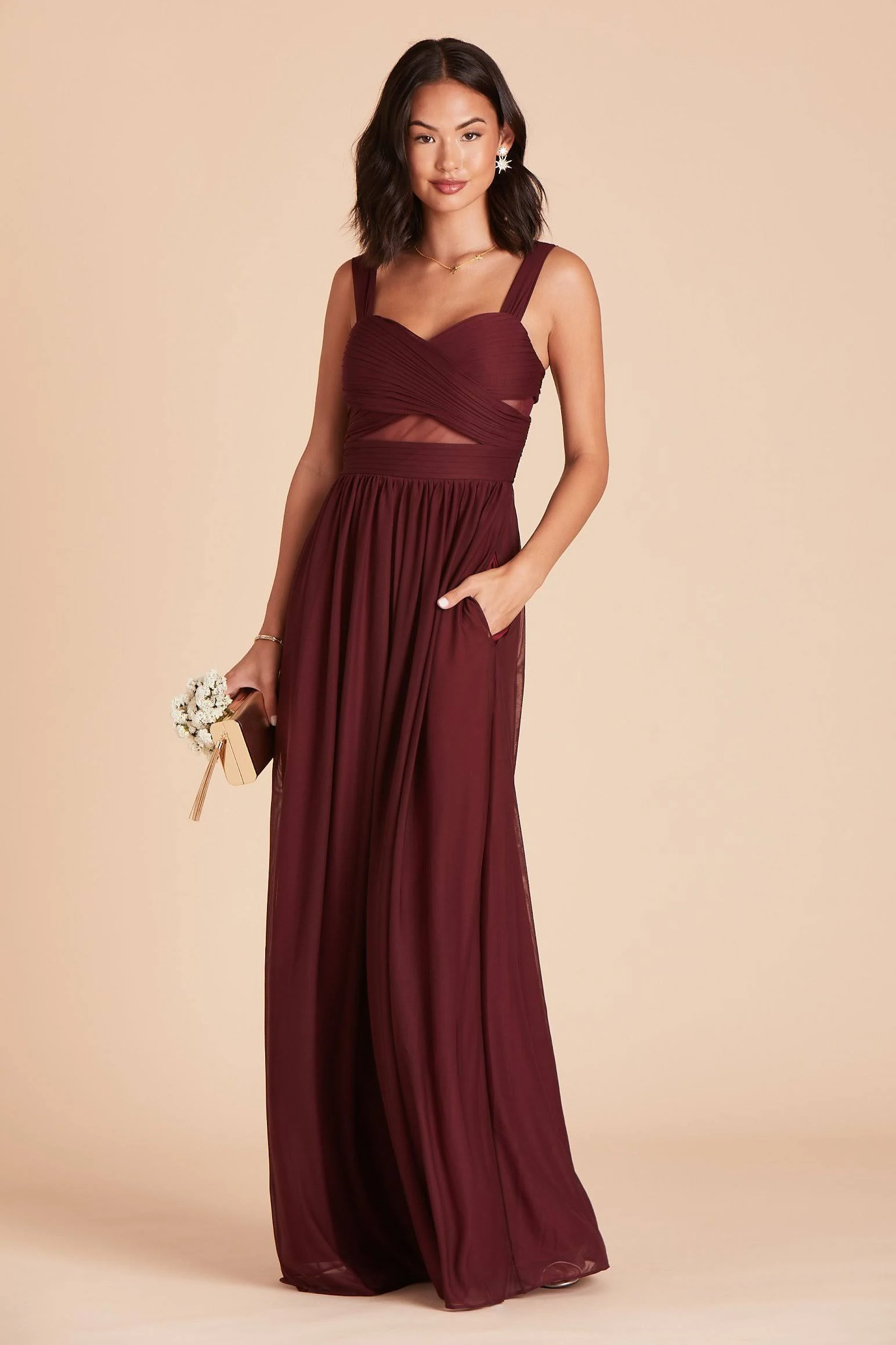 Birdy Grey Elsye Bridesmaid Dress in Cabernet M / Cabernet