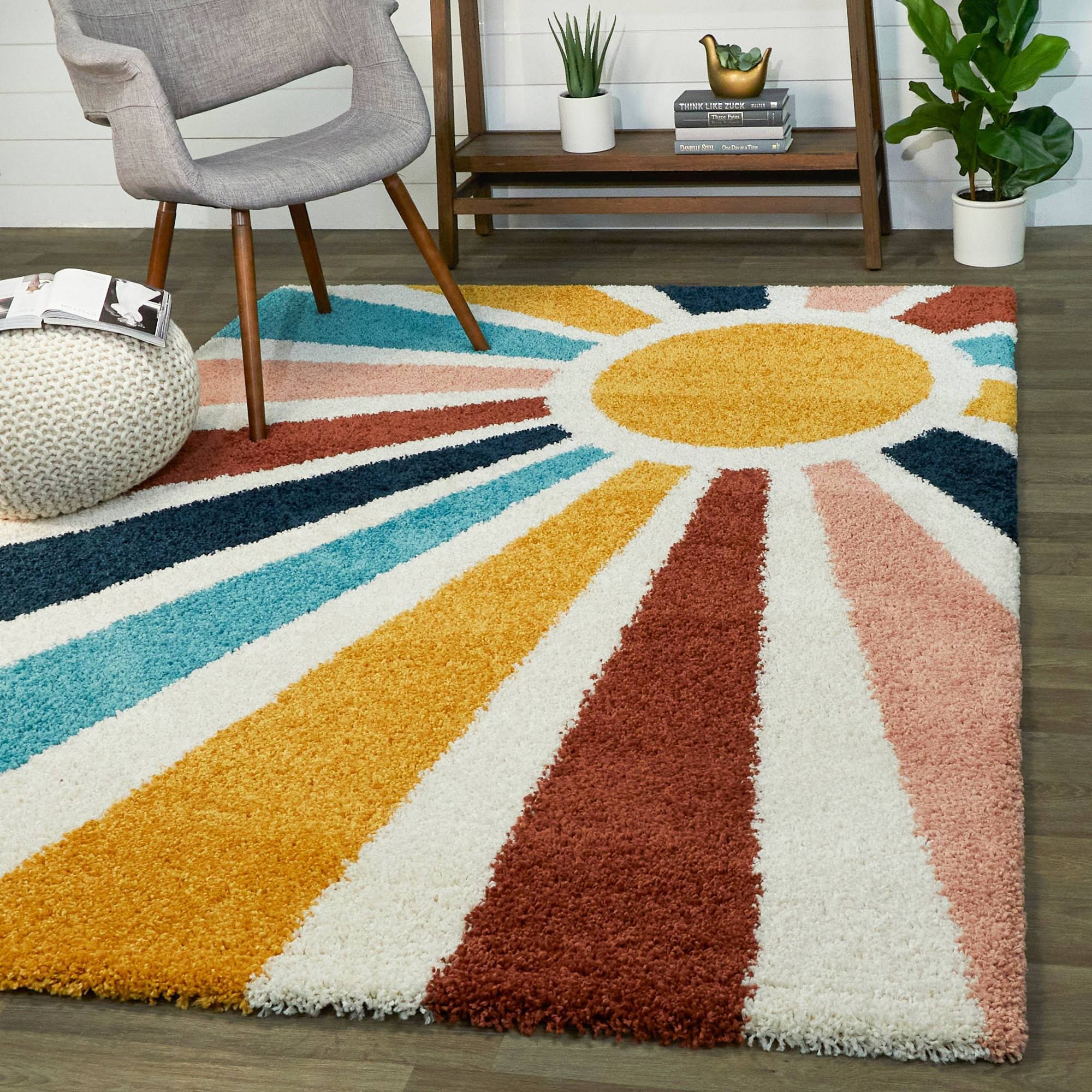 BALTA Helia Yellow 4 ft. x 6 ft. Geometric Shag Area Rug