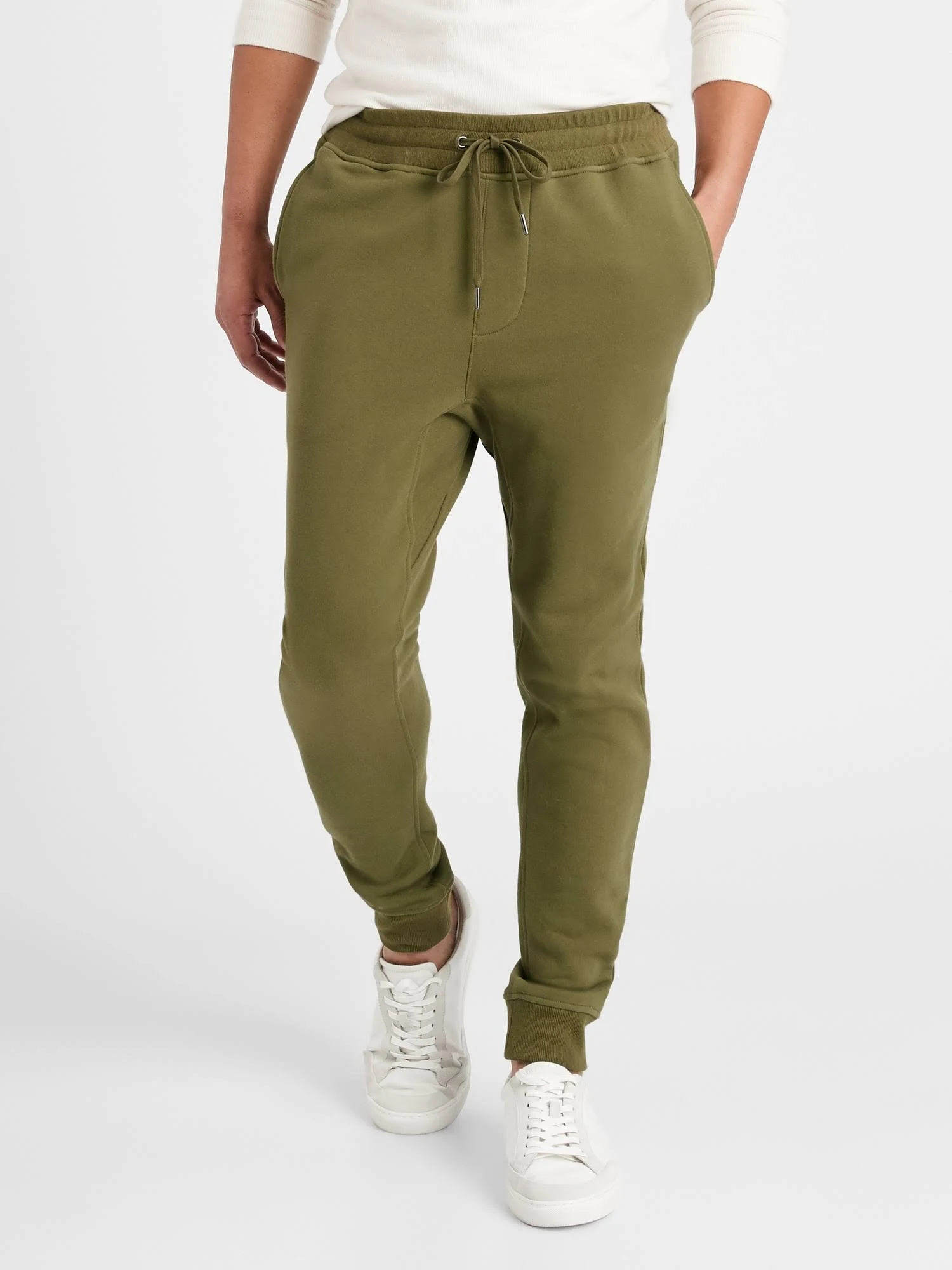 Banana Republic Men's French Terry Jogger Olive You Green Size L