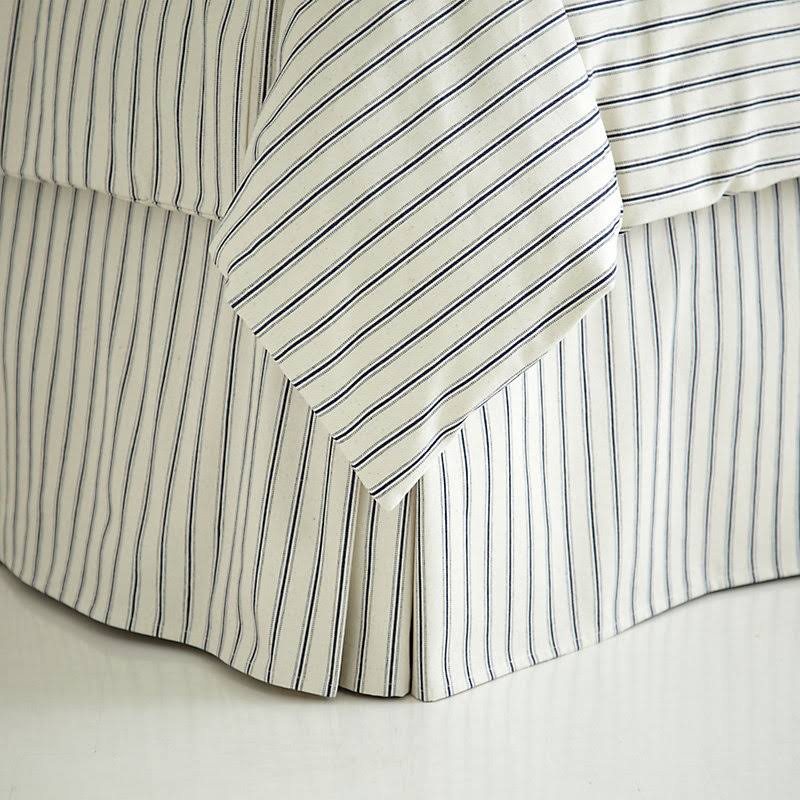 Ticking Stripe Bedskirt Black King - Ballard Designs
