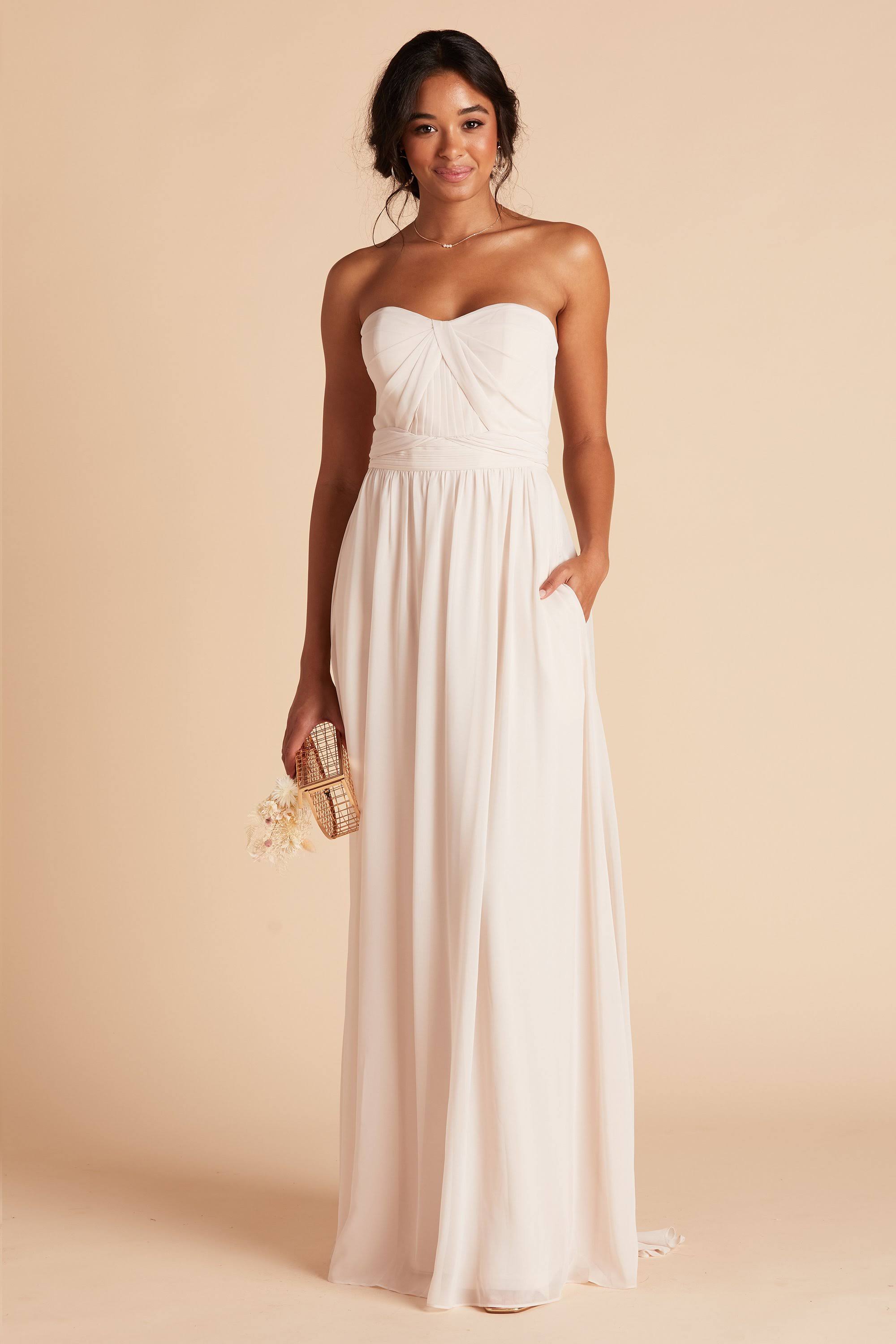 Birdy Grey Grace Convertible Chiffon Bridesmaid Dress in Champagne L / Champagne