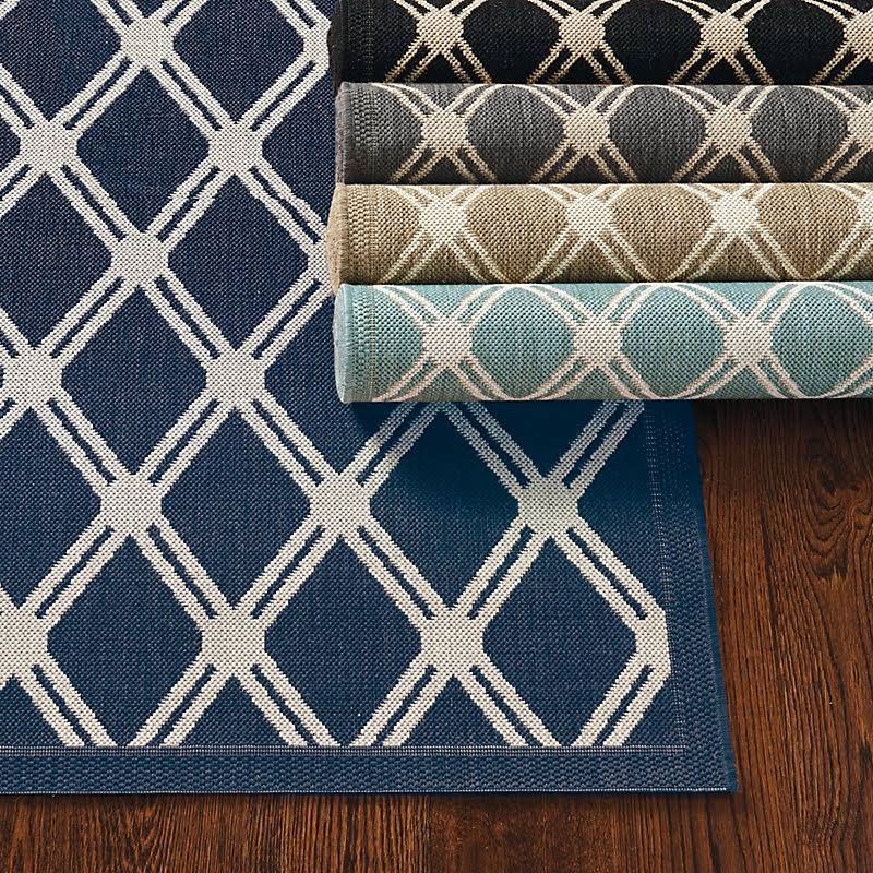 Tricia Trellis Indoor/Outdoor Rug Mineral 3' 11 x 5' 7 - Ballard Designs