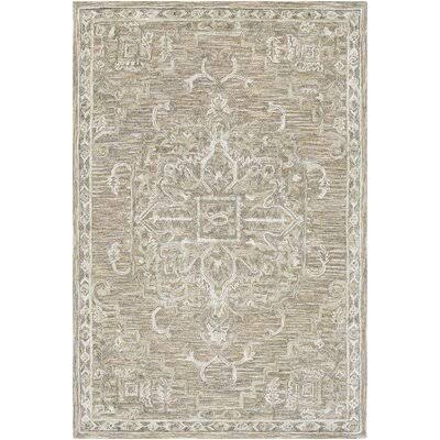 Kornegay Hand-Tufted Wool Taupe Area Rug