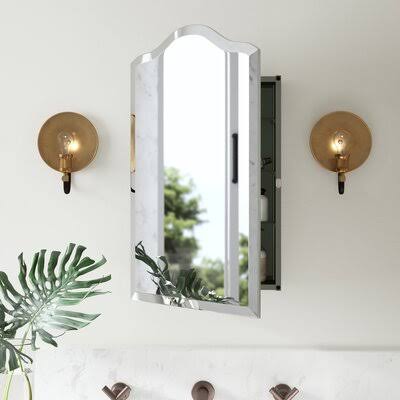 Adair 16x22 x 25x22 Recessed Frameless Medicine Cabinet with 3 Adjustable Shelves Orientation: Left