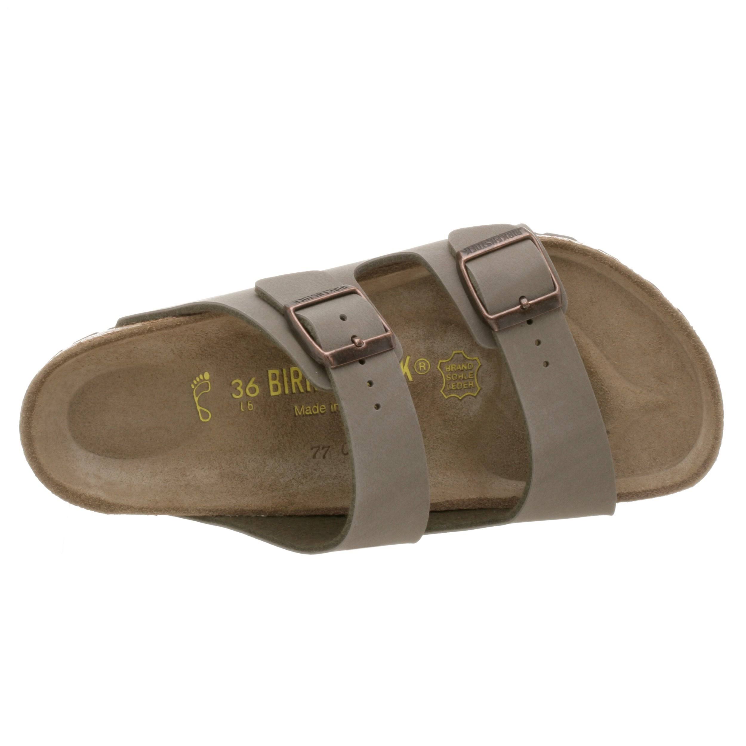 Birkenstock Unisex Arizona Stone Birkibuck Sandal (EU 39 / Women US 8-8.5 / Men US 6-6.5, Stone)