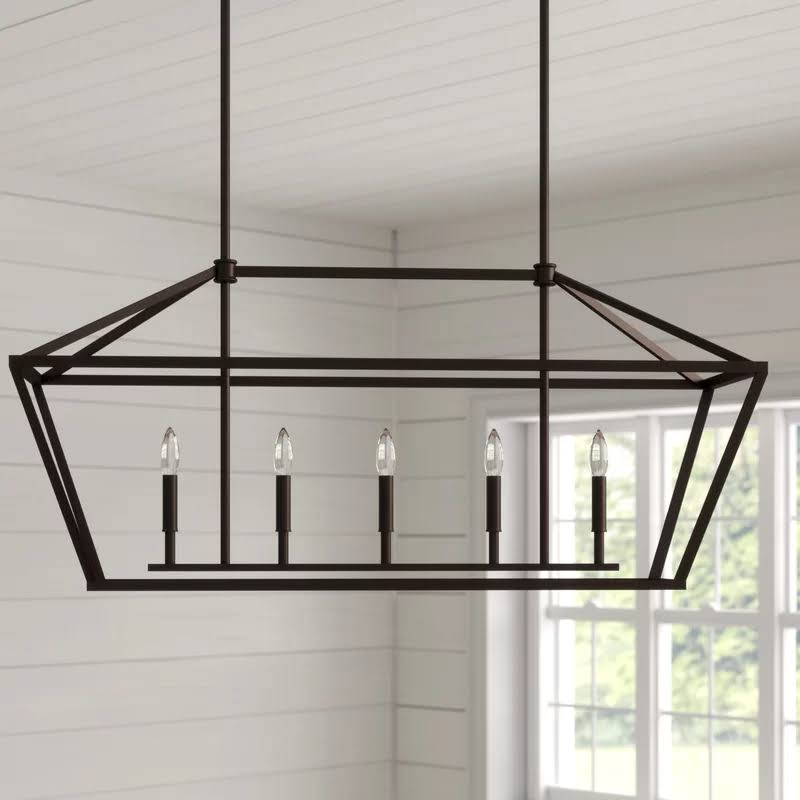 Finch 5 - Light Kitchen Island Linear Pendant Finish: Matte Black