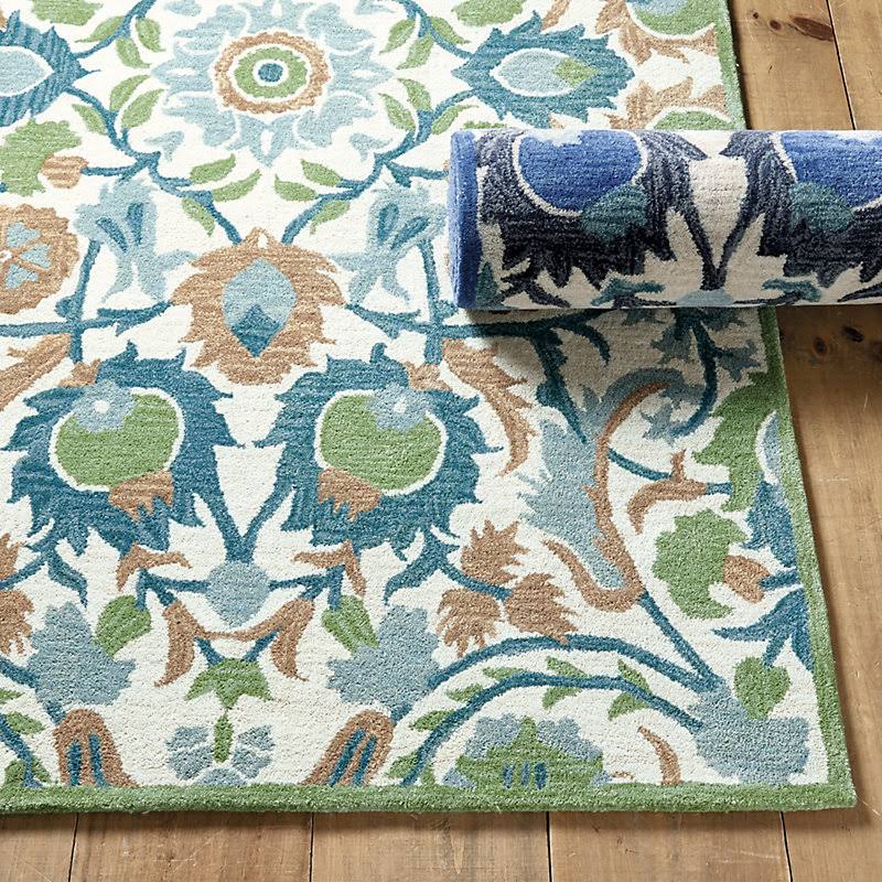 Sabine Rug Green 3& x 5& - Ballard Designs