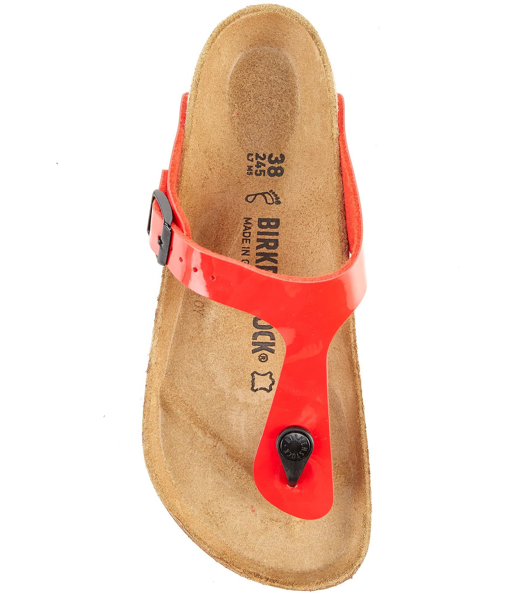 Birkenstock Women's Gizeh Sandal - 42 - Black Patent Birko-Flor